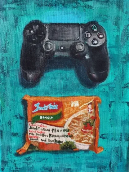 Social Isolation – Gaming & Instant Noodles Still Life by Bart Carels