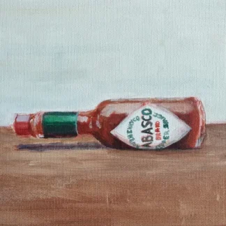 tabasco bottle still life painting