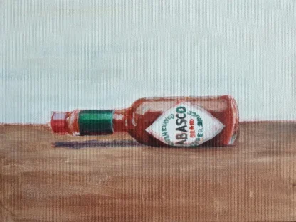 tabasco bottle still life painting