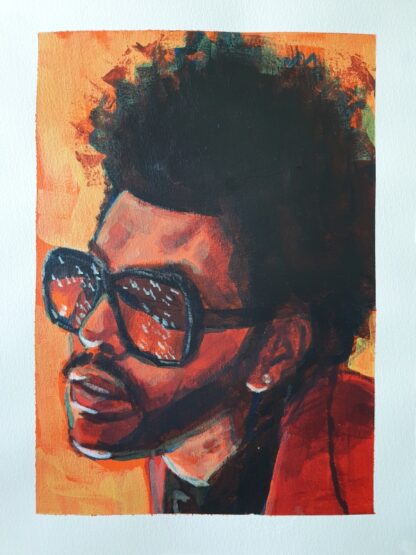 The Weeknd Painting – Cinematic Acrylic Portrait by Bart Carels