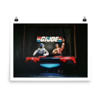 Real American DJ's – GI Joe action figures DJing with a PS4 joypad by Bart Carels.