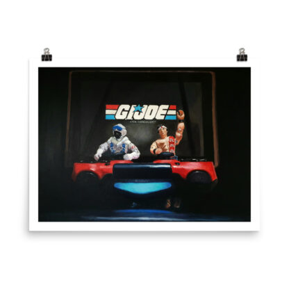 Real American DJ's – GI Joe action figures DJing with a PS4 joypad by Bart Carels.
