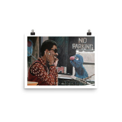 Sesame Street Poster Featuring Stevie Wonder and Grover – Pop Culture Art Print - Image 2