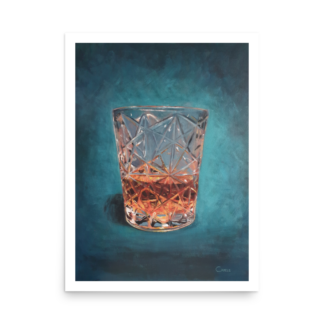 Whiskey Glass Poster – Elegant Wall Art for Whiskey Lovers