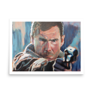 Blade Runner Poster – Cyberpunk Art Print Featuring Harrison Ford as Rick Deckard