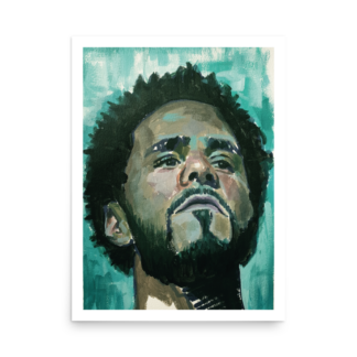 J Cole Art Print – Celebrity Rap Poster