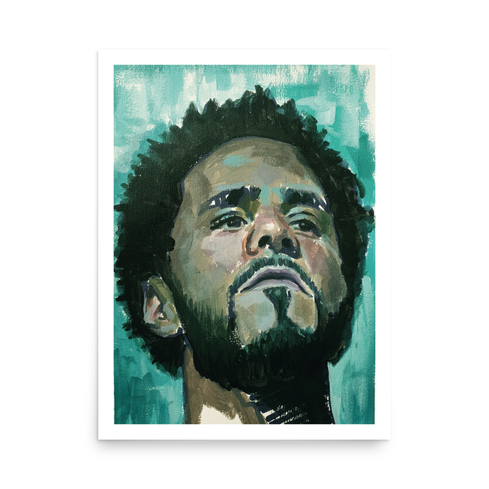 J Cole Art Print – Celebrity Rap Poster